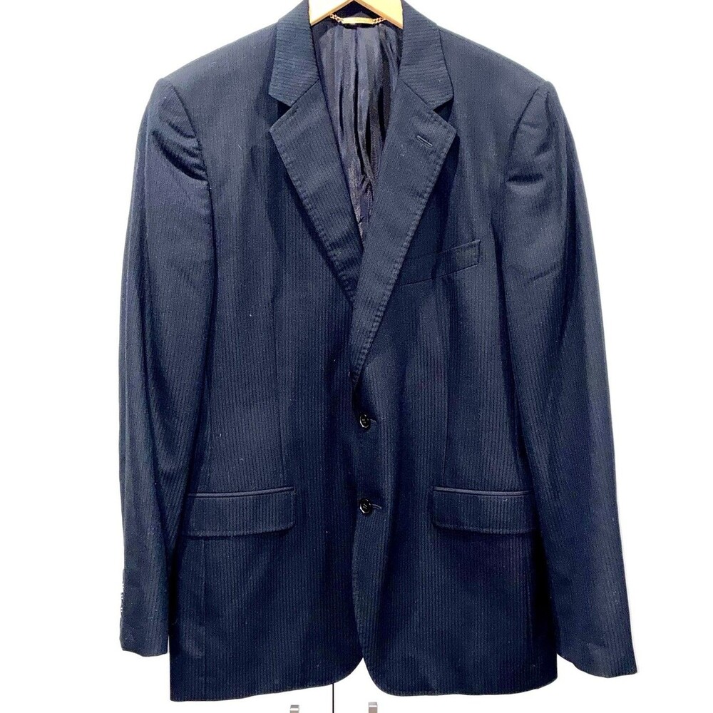 Dolce & Gabbana Luxury Line Virgin Wool Blazer Black Stripe Italy Mens 54/44(US)